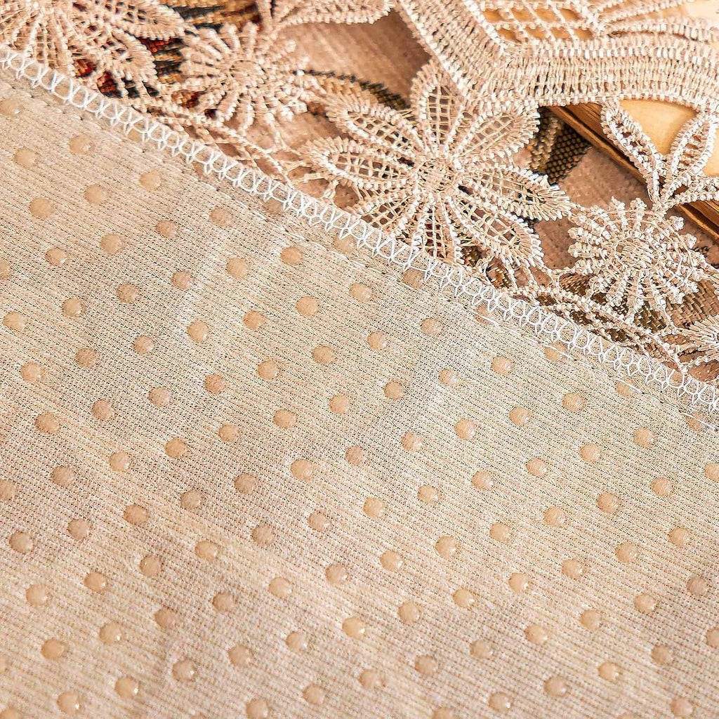 Luxury Chenille Coffee Table Cover Non-Slip Silicone Backing Heavyweight French Jacquard Table Cloth