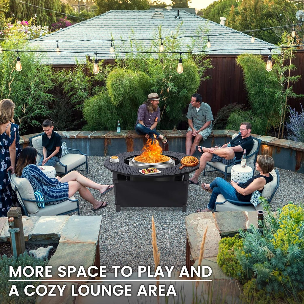 40 Inch Fire Pit Surround Tabletop - Wood Burning