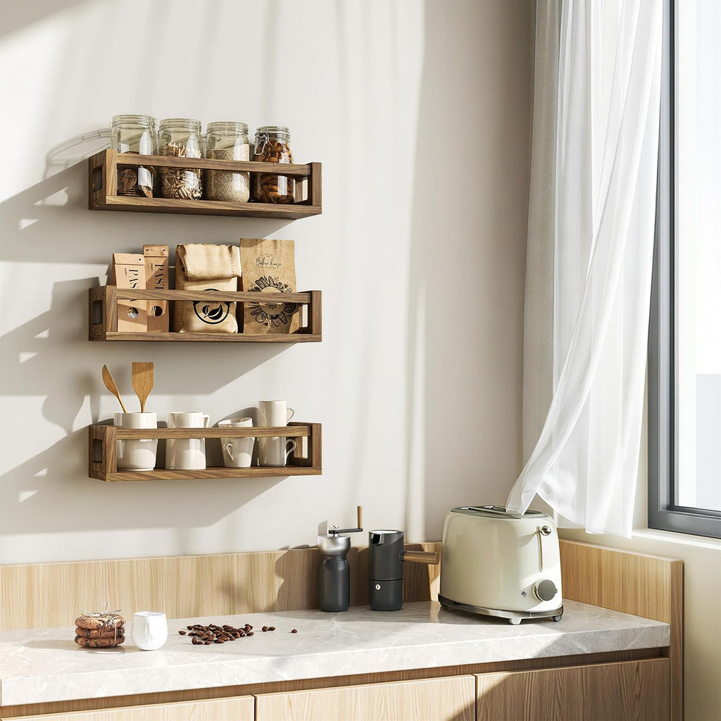 Upgraded Thick Floating Shelves, Solid Wood Bookshelf for Wall, Floating Book Shelves Use as Wall Shelves , Books