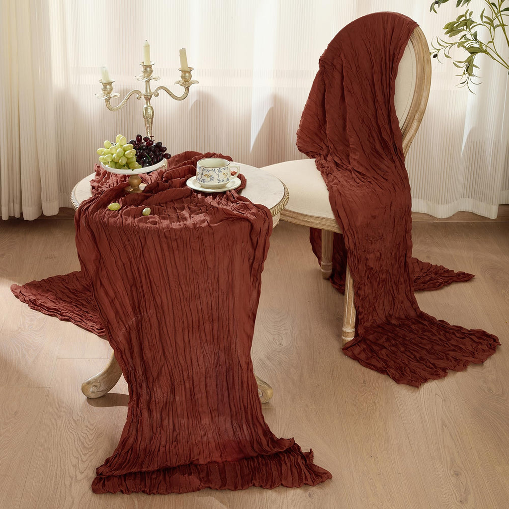 6 Pack Terracotta Cheesecloth Table Runner Boho Gauze Fall Decor