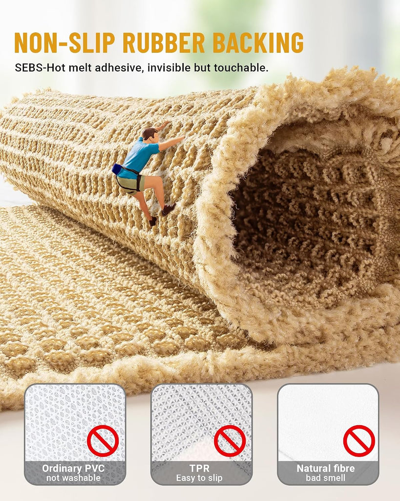 Large Waffle Bath Mat Set, Non Slip Bath Rug Set, Ultra Absorbent Bath Mats Decor, Extra Soft Floor Kitchen Rugs Sets