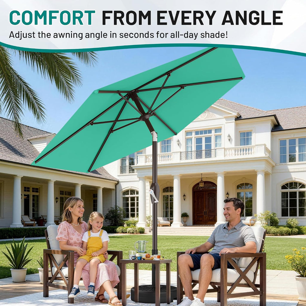 7.5FT Patio Umbrella Table Market Umbrella with 6 Sturdy Ribs