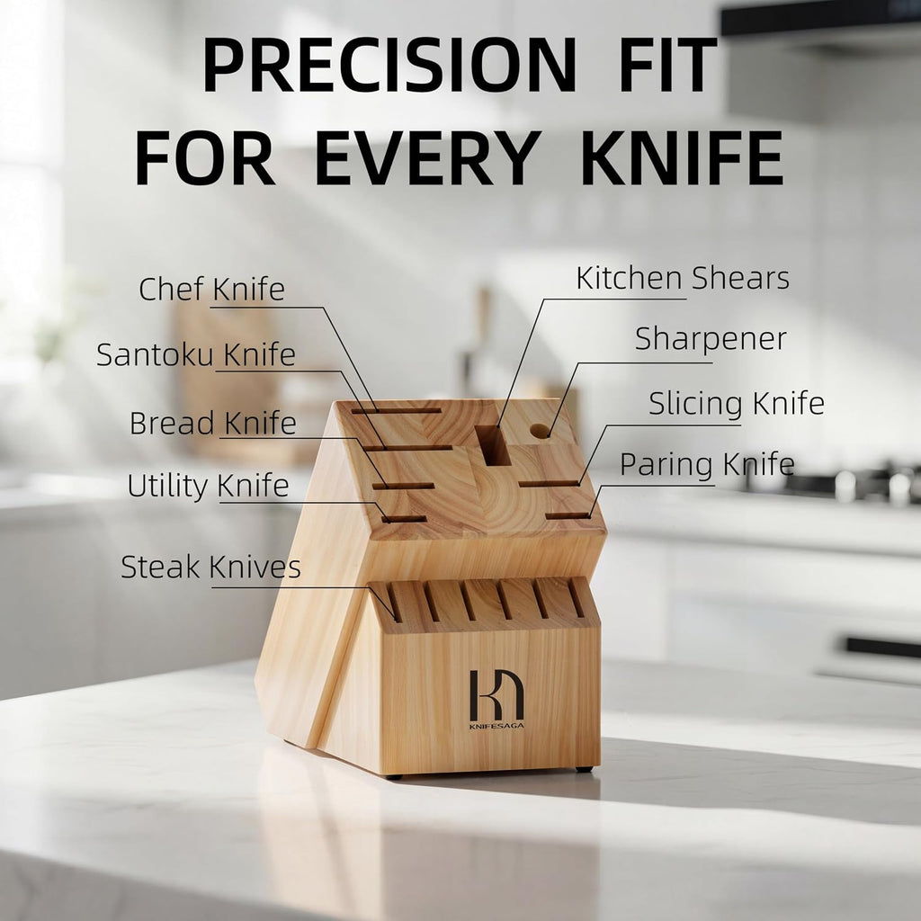 Japanese 15-pc Kitchen Knife Block Set, Professional, Razor Sharp | Innovative Steel, High Carbon Stainless, Enduring