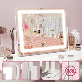 22"x17" Vanity Mirror with Lights, LED Makeup Mirror with 3 Color Modes & Dimmable Touch Control, 360 Rotation