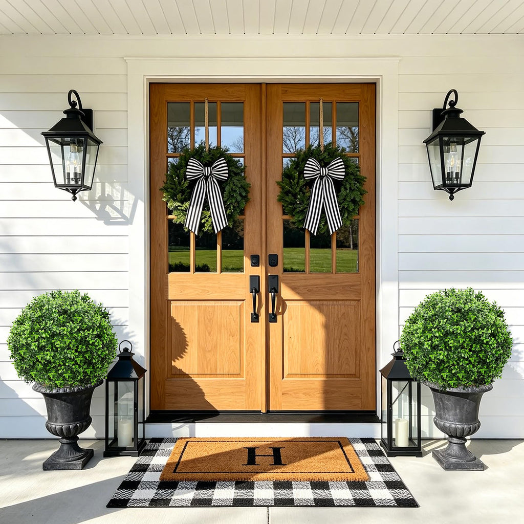 2 Pack 23.7" Artificial Boxwood Topiary Trees