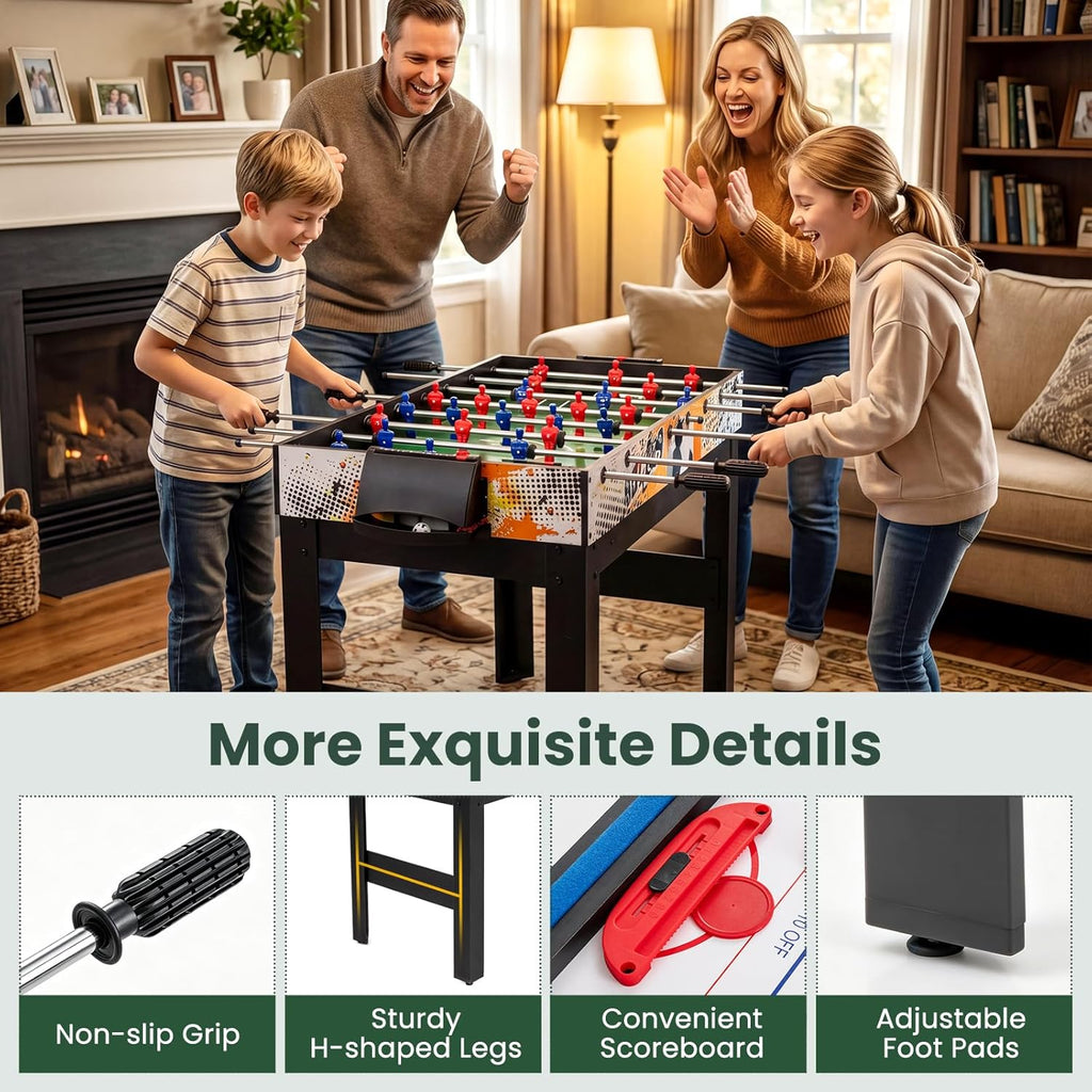 Multi Game Table 48", 14 in 1 Combo Game Table w/Basketball, Billiards, Foosball, Ping Pong, Hockey, Shuffleboard
