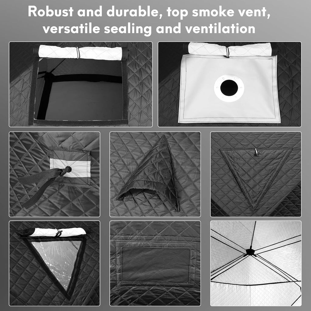 Portale Outdoor Sauna Set with Sauna Tent, Sauna Wood Stove for Dry Sauna, Cooking for Family and Friends
