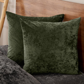 Truly Velvet Euro Shams 26" x 26", Smokey Olive, No Insert, 2 Pack