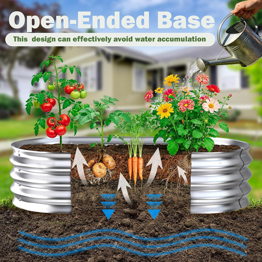 Galvanized Raised Garden Bed Outdoor, 4x2x1ft(2Pack) Metal Heavy Duty Planter Boxes for Gardening, Easy Assemble
