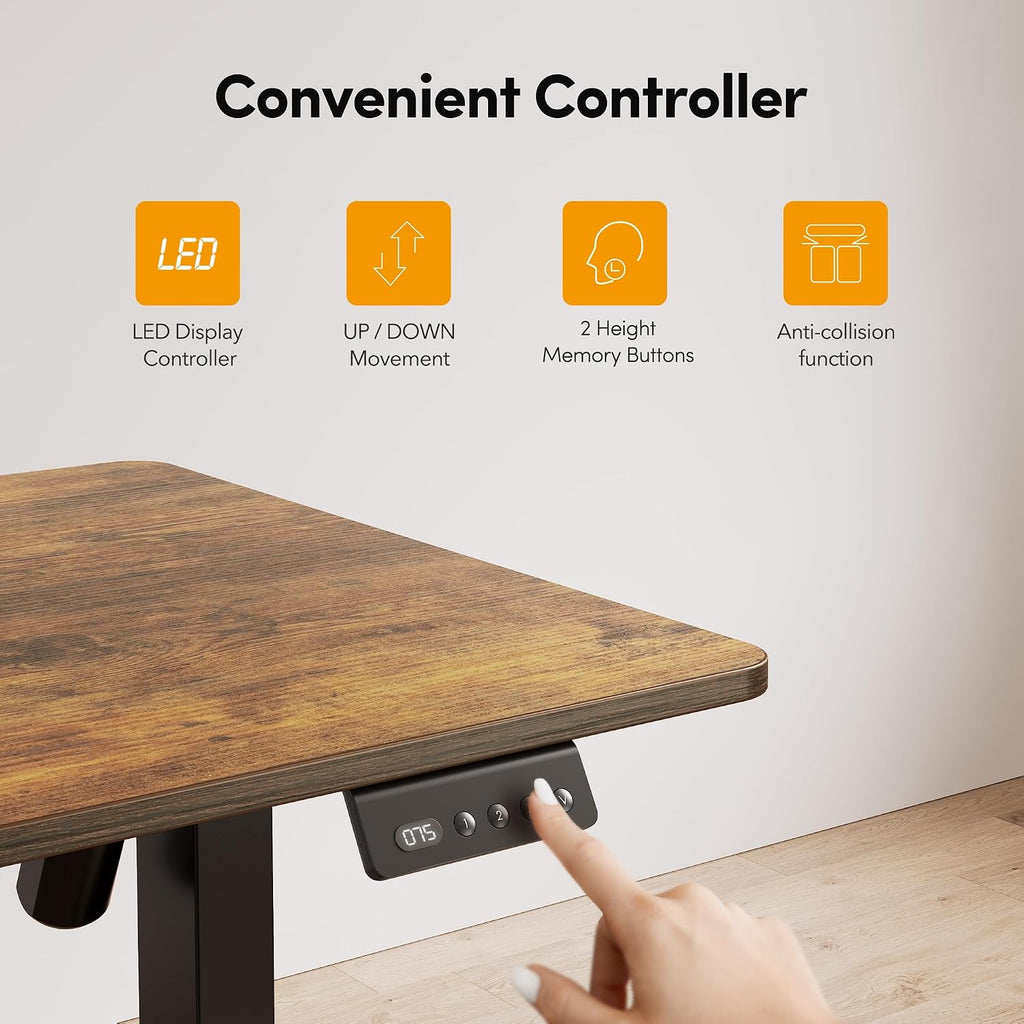 L Shaped Standing Desk - 63 x 55 Inch Electric Adjustable Height Corner Standing Desk, Ergonomic Sit Stand Up Table