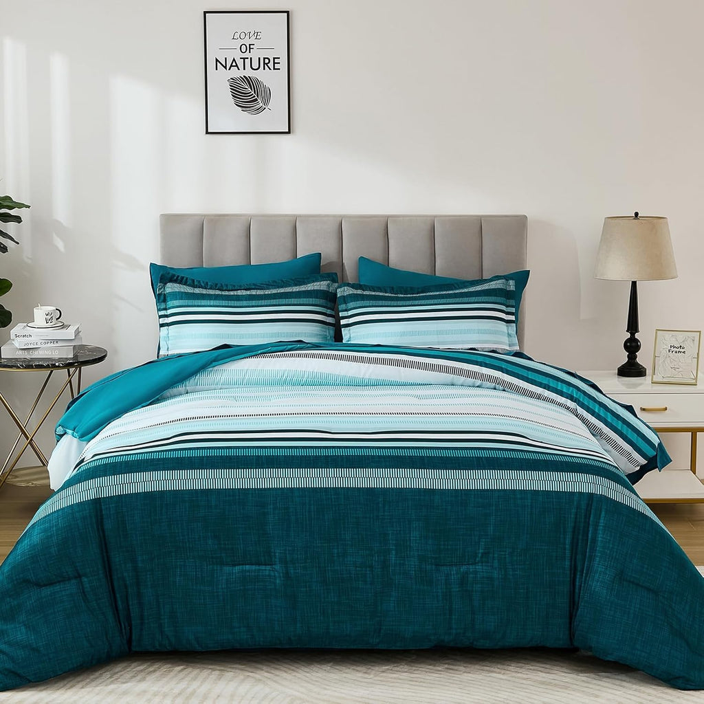 Teal Comforter Set 7 Pieces