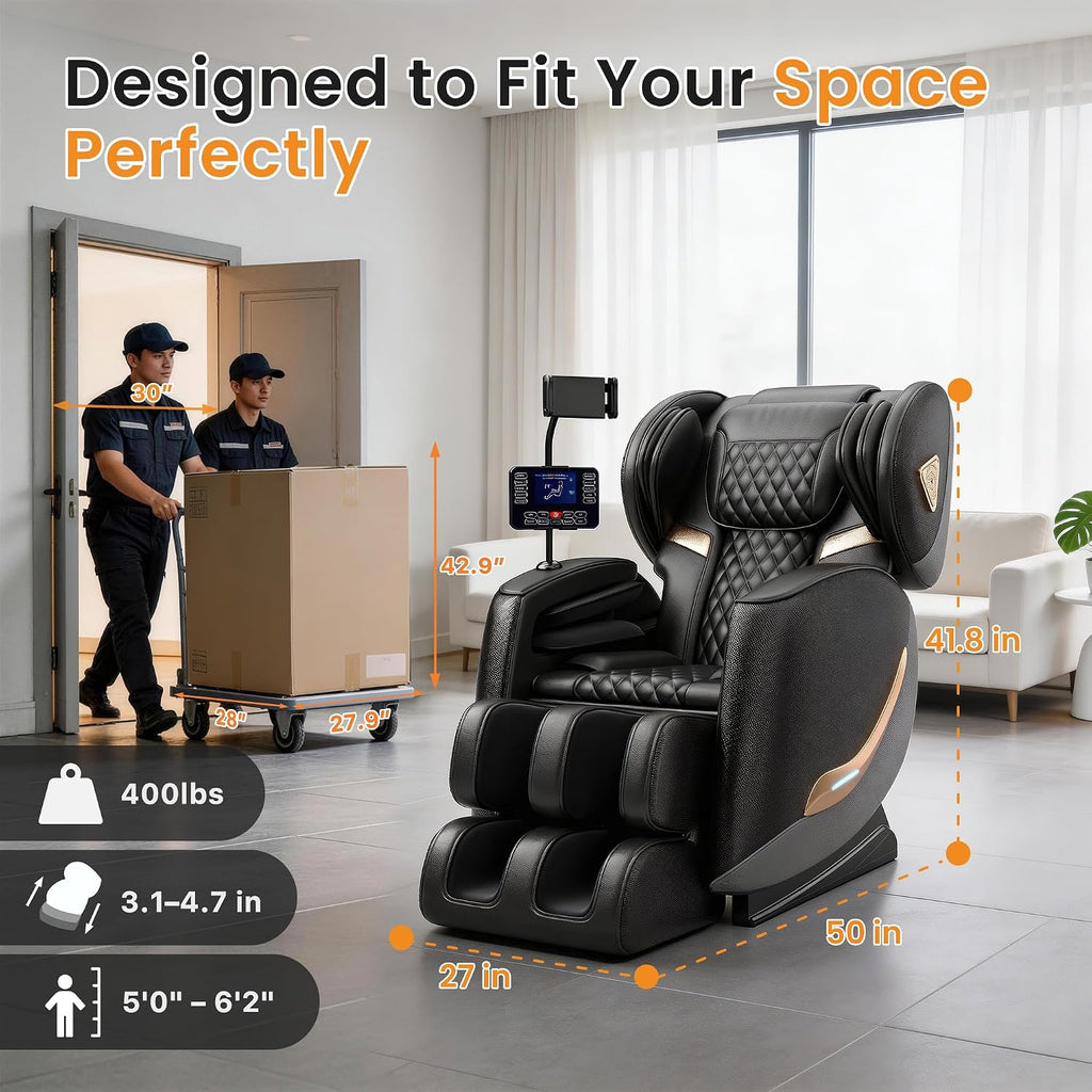 Massage Chair Full Body, Zero Gravity Massage Recliner with Deep Kneading Shiatsu Massage, Foot Roller Reflexology