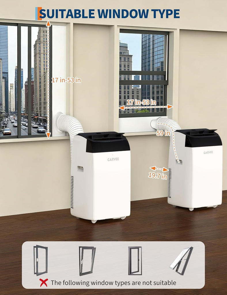 14000 BTU Portable Air Conditioner, 3-in-1 Indoor AC Unit with Cooling, Dehumidifier, Fan, 24-Hour Timer
