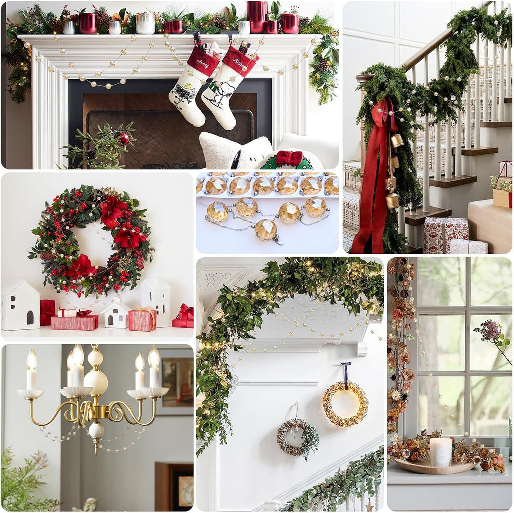 9.8Ft Crystal Glass Balls Christmas Garland