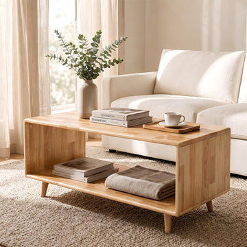 47" Rectangular Solid Wood Coffee Tables, Natural