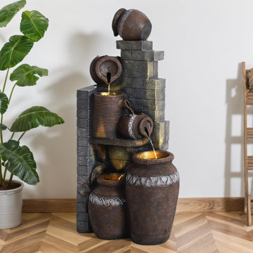 6-Tiers Garden Waterfall Fountain Outdoor