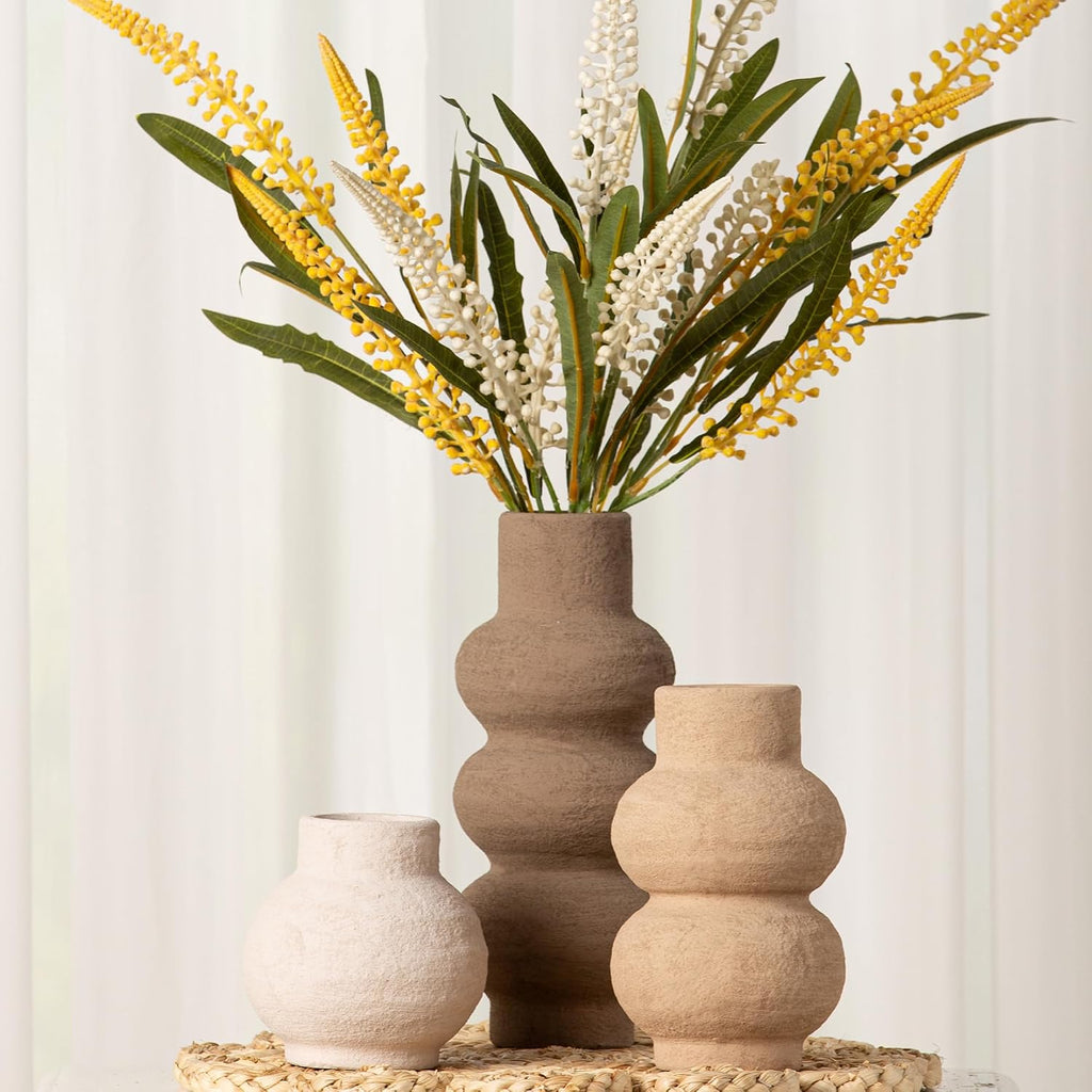 Ceramic Vase Home Table Decor - Flower Vase Set of 3