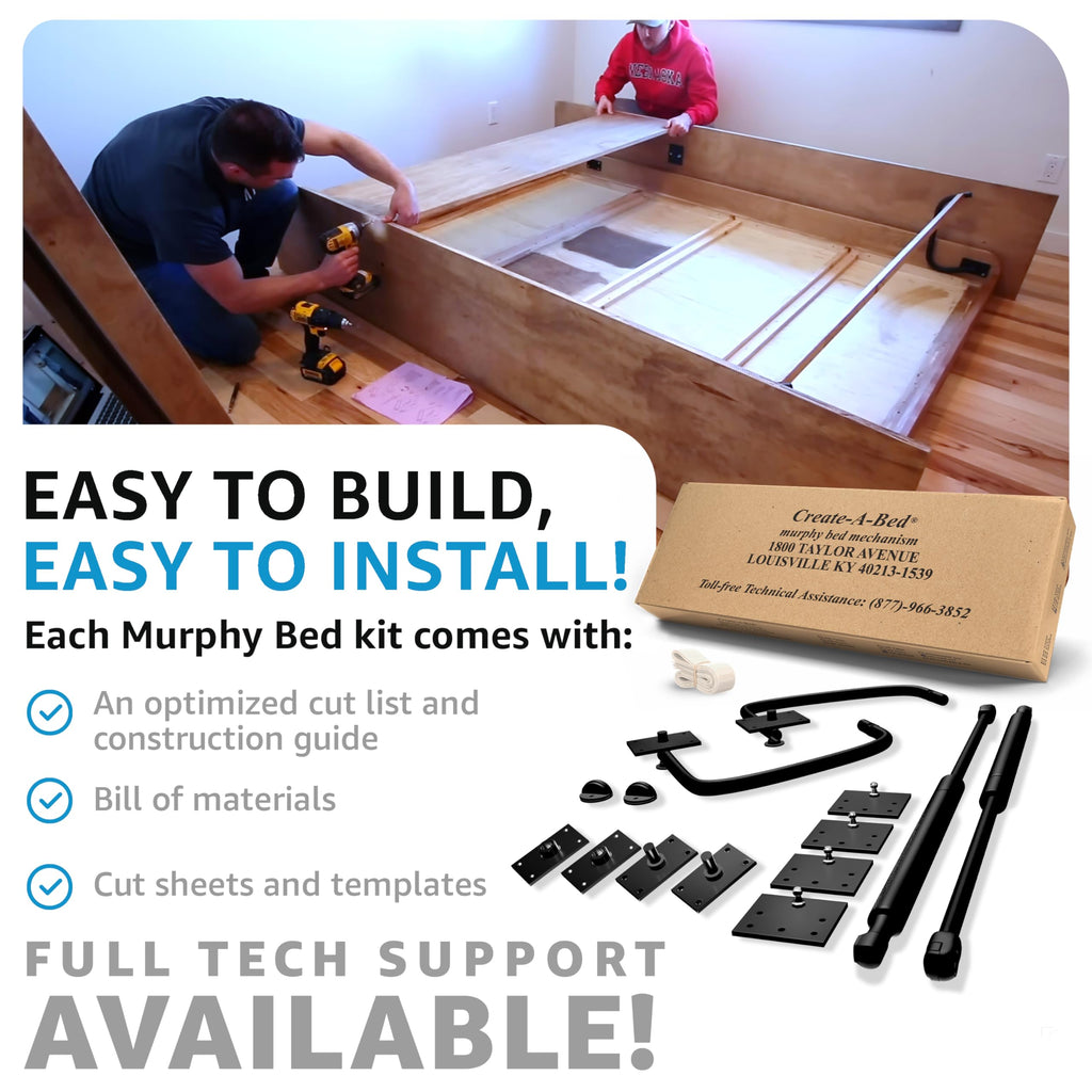 Premium Murphy Bed Kit, King Vertical
