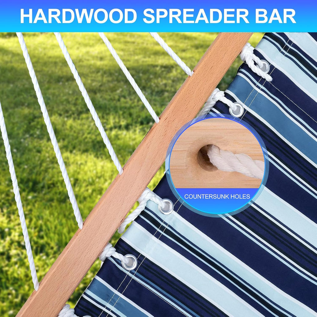 Portable Outdoor Hammock with Stand, Heavy Duty Hammock with Carrying Bag, Soft Pillow, Balance Ropes