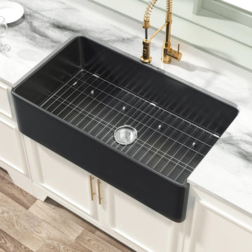Farmhouse Sink 36 x 20 Inch Black Fireclay Apron Front Kitchen Sink