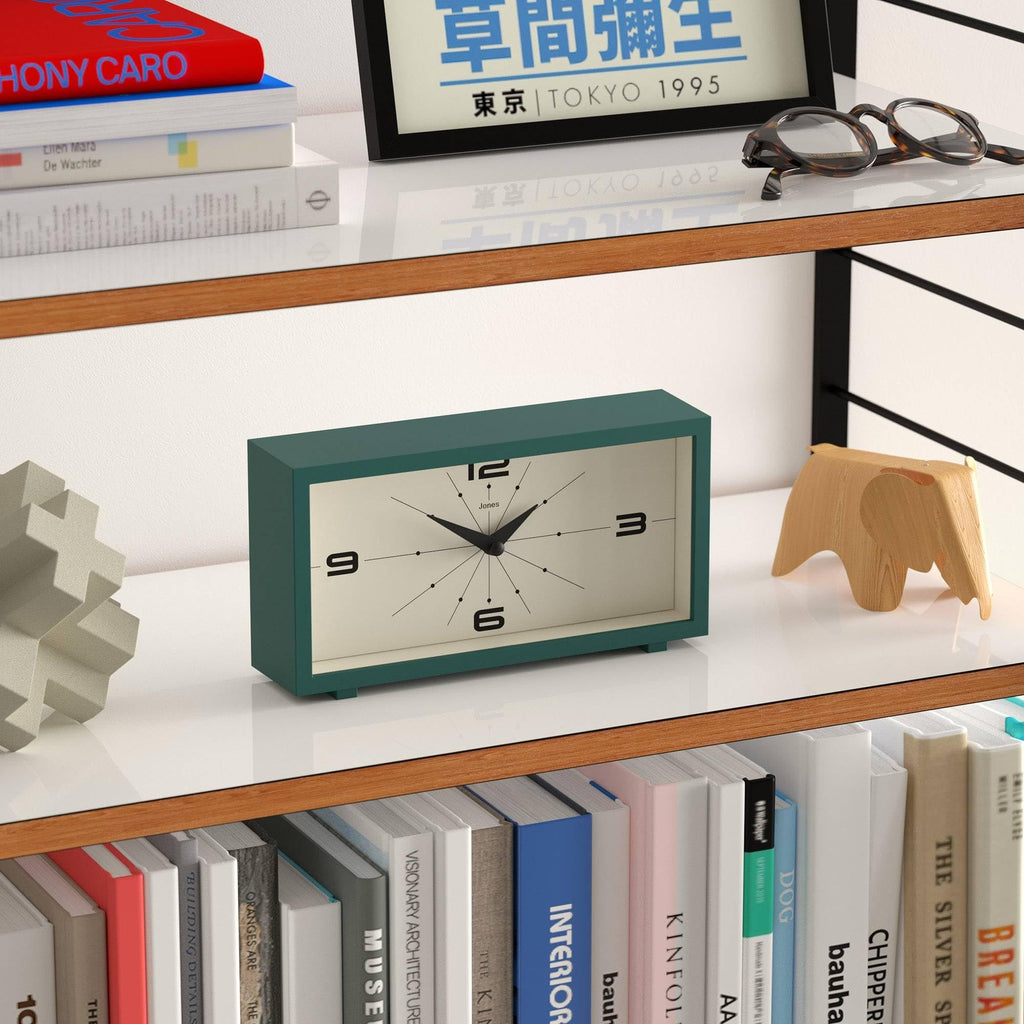 Odeon Desk Clock | Modern Rectangular Design | Dark Green
