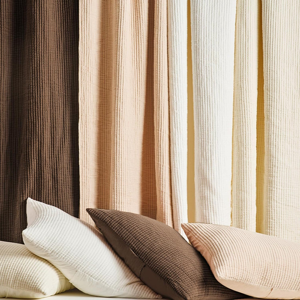 Cotton Coverlet Set 3 Pieces, Lightweight Soft Ribbed Matelassé Bedspread Quilt Set, Cozy Oversized Quilted