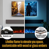 50 Inch Electric Fireplace Heater, Compatible with Alexa & Google Home