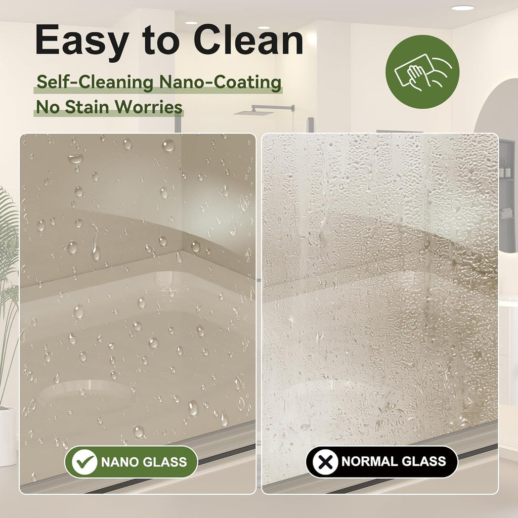 Frameless Pivot Shower Door 33-34" W x 72" H