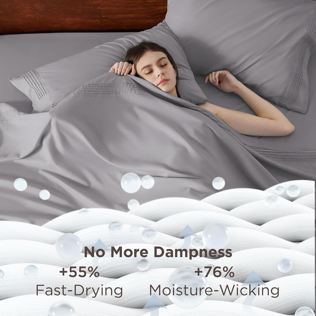 Deep Pocket Twin Sheets Set - Fits Mattresses Up to 21 Inches Thick -3 Piece GentleSoft Bed Sheets, Moisture Wicking