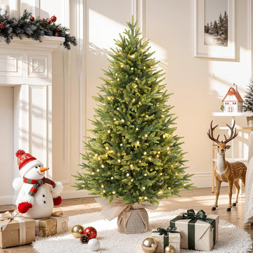 Prelit Small Artificial Christmas Tree with Warm White Lights, 2 to 4 ft