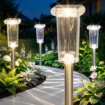 10 Color Solar Lights Outdoor Waterproof LED Pathway Lights 8 Pack