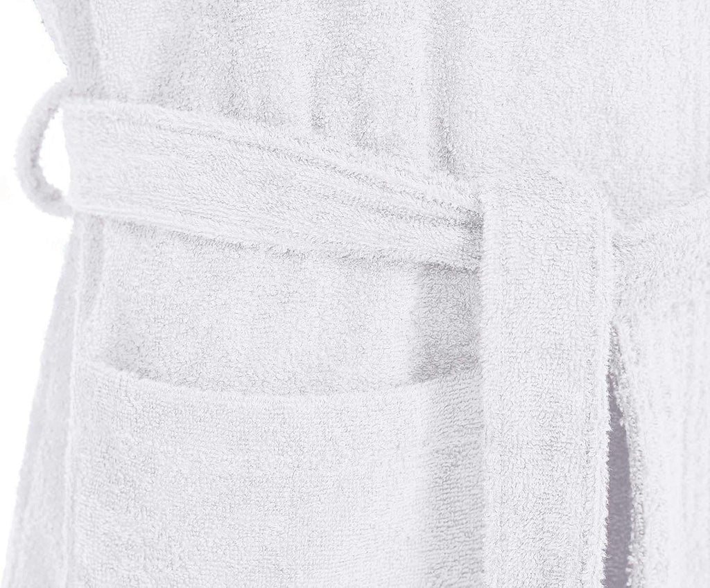 Men's Terry Cotton Robe, Absorbent Kimono Towel Bathrobe for Spa and Hotel, Soft Shower Calf Length Cloth with Pockets