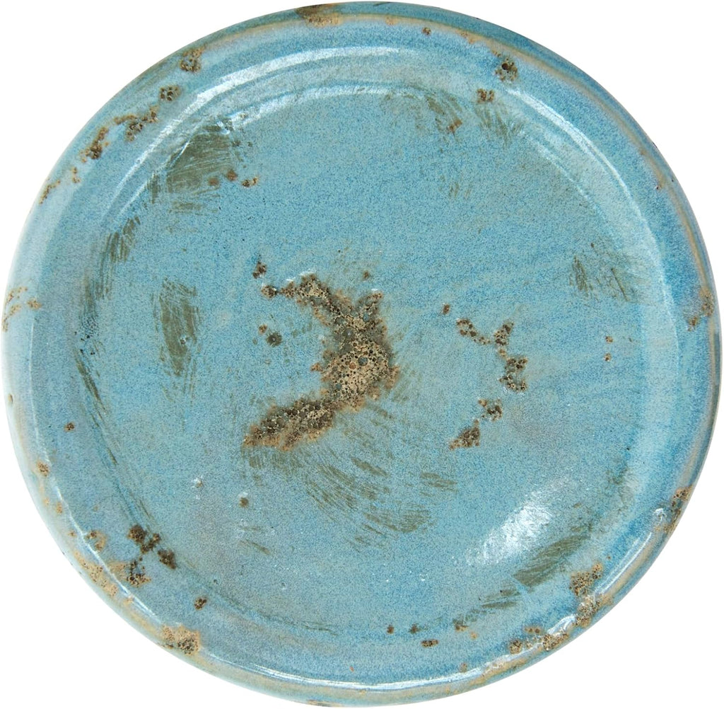 Co-Op Large Distressed Blue Terracotta Pillar Candle Holder