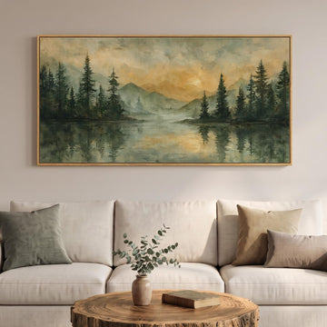 Extra Large Framed Vintage Landscape Wall Art, 60x30 Inch