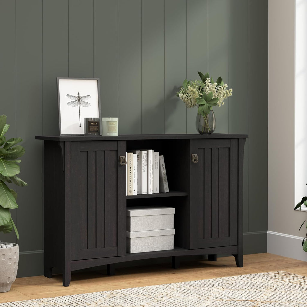 Home Salinas Accent Storage Cabinet with Doors in Vintage Black
