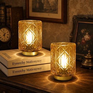 2 Pack Battery Operated Decorative Lamp, Amber