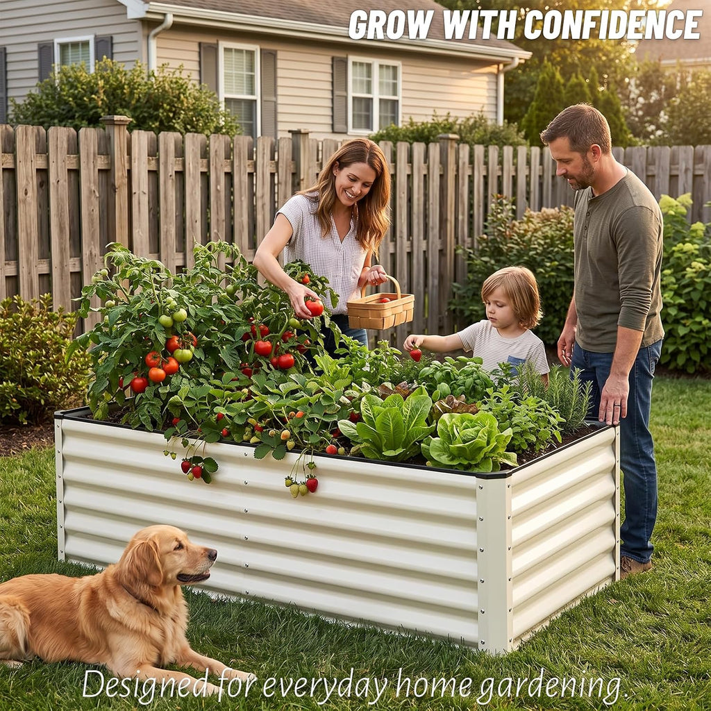 Galvanized Raised Garden Bed 6x3x2FT Outdoor Large Metal Planter Box Steel Kit for Planting Vegetables, Flowers