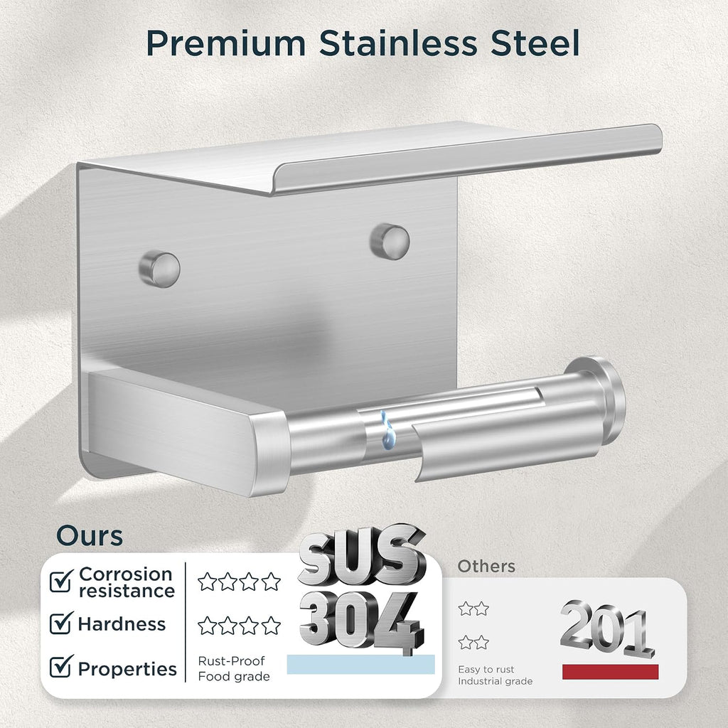 Bathroom Accessories, 5-Piece Bathroom Hardware Set - 24" Towel Bar | Brushed Nickel | Towel Hooks, Towel Racks