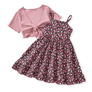Toddler Little Girl Sleeveless Floral Summer Cami Dress Spaghetti Strap Smocked Spring Dresses Casual Fall 2