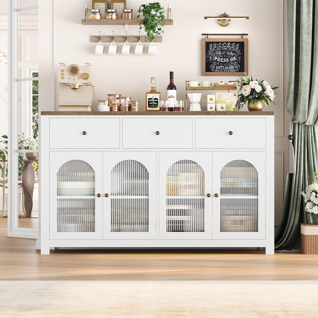 Buffet Cabinet with Storage, 55.1" Large Sideboard Buffet Cabinet