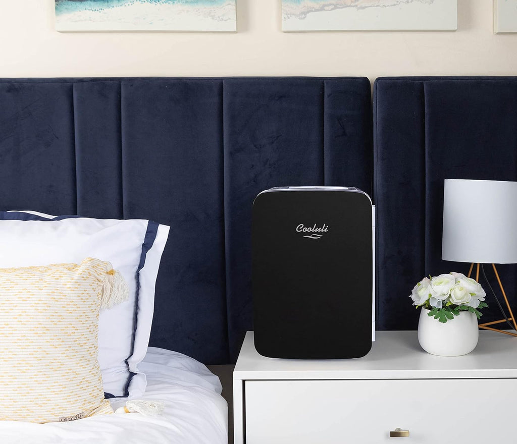 10L Mini Fridge for Bedroom, Car, Office Desk & Dorm - Portable Thermoelectric Cooler & Warmer for Food, Drinks