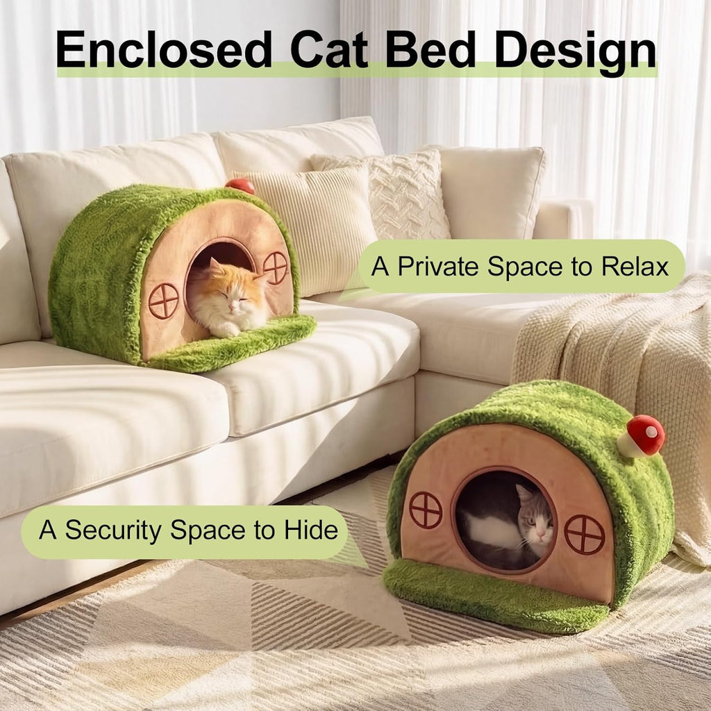 Cat Bed for Indoor Cats - Cute Cat Bed Cave