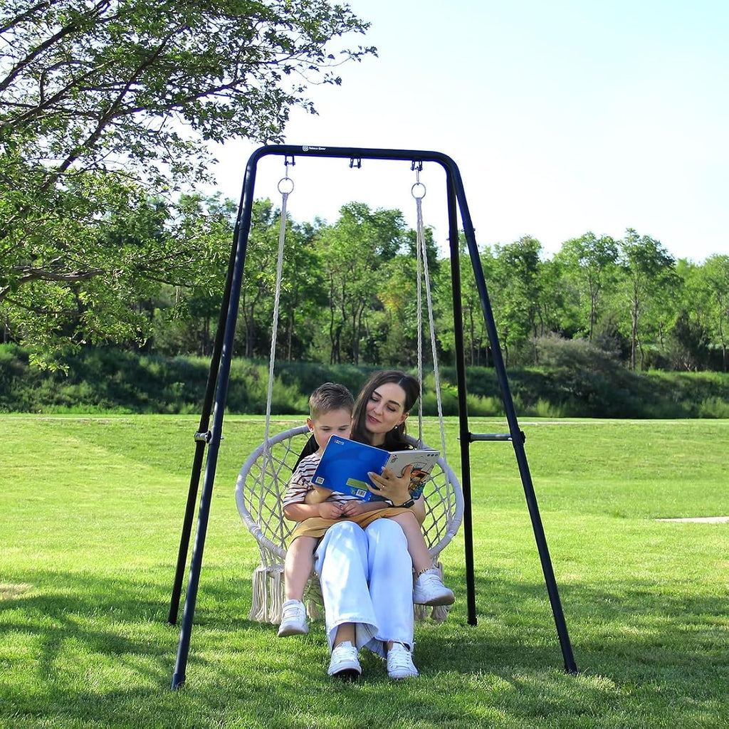 Hammock Chair Stand Heavy-Duty 300LBS Swing Stand | A-Frame, Powder-Coated Steel, Hammock Stand for Outdoor Indoor