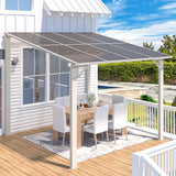 8' x 8' White Gazebo Outdoor Pergola for Patio, Small Wall-Mounted Hard Top Lean to Metal Gazebo Shelter Pergolas and Gazebos Clearance with Patio Roof, Heavy Duty Awnings for Backyard