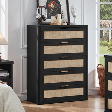 Rattan, 41" Tall Chest of Drawers
