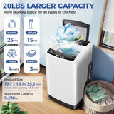 Portable Washing Machine 20Lbs Portable Washer Machine with Drain Pump, 2.8 Cu.ft Washer and Dryer Combo with 10