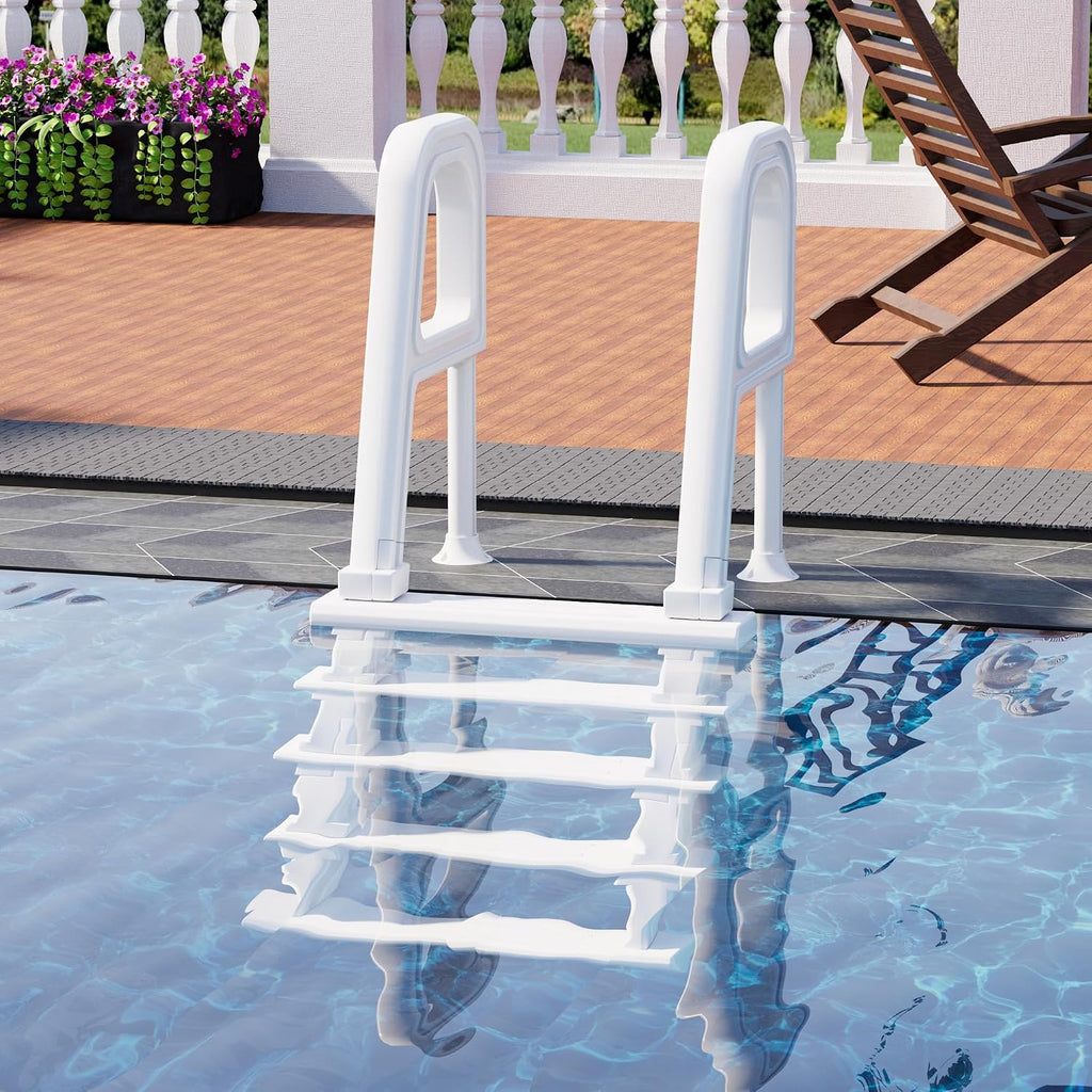 Pool Ladder, 5-Step Pool Stairs with Double Handrails and Non-Slip Steps for 47"-54" Above Ground and In-Ground
