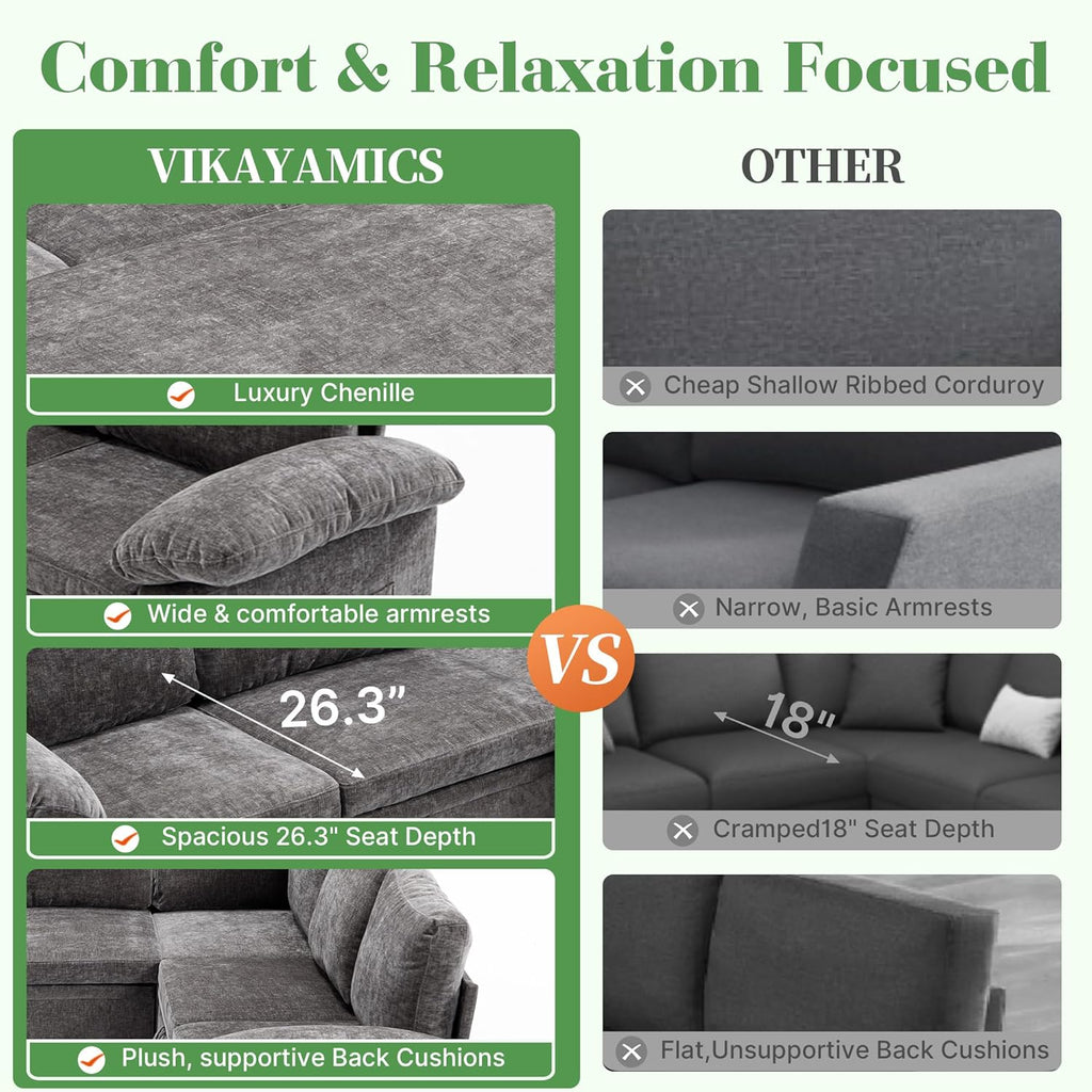 Modular Sectional Sofa with Pull Out Bed Sleeper Sofa L Shaped with Storage