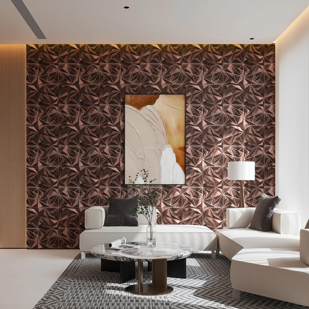Diamond Wall Panels, Antique Copper, 12''x12'', 33 Pack