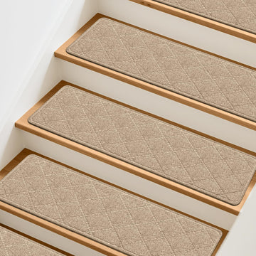 15 Pcs Non-Slip for Wooden Steps, 8"x30" Beige